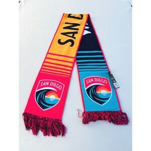 San Diego Wave FC NWSL Soccer Scarf Ruffneck Scarves Pink Teal Crest NWT
